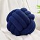 Uvvyui Knot Pillow Ball Soft Home Decorative Pillows Round Throw Pillow Handmade Knotted Plush Pillow Round Boucle Pillow Cushion 14 Inches Navy