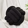 Uvvyui Knot Pillow Ball Soft Home Decorative Pillows Round Throw Pillow Handmade Knotted Plush Pillow Round Boucle Pillow Cushion 11 Inches Black