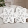 Soaoo 2 Pcs Snowflake Pillow Winter Throw Pillows Decorative Sherpa White Snowflake Shaped Cushion for Winter Home Decor Couch Sofa Bedroom DecorationGray