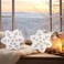 Soaoo 2 Pcs Snowflake Pillow Winter Throw Pillows Decorative Sherpa White Snowflake Shaped Cushion for Winter Home Decor Couch Sofa Bedroom DecorationGray