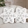 Soaoo 2 Pcs Snowflake Pillow Winter Throw Pillows Decorative Sherpa White Snowflake Shaped Cushion for Winter Home Decor Couch Sofa Bedroom DecorationGray