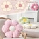 Kcvvcr White Flower Plush Throw Pillow Cute Decorative Flower Shaped with Faux Rabbit Fur 149 Soft Throw Pillow for Bedroom Living Room