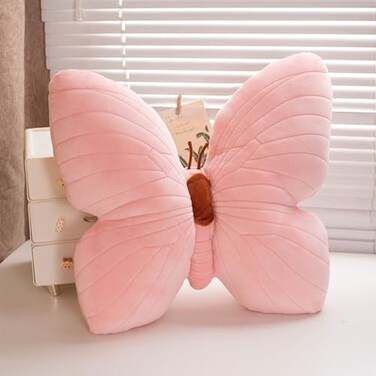 PEACH CAT Butterfly Pillow Decorative Butterfly Shaped Throw Pillows 157 x 157 Cute Plush Cushion Decor for Bedroom Living Room Sofa Couch Pink