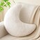 Znhinery Moon Pillow Decorative Throw Pillows with Soft Faux Rabbit for Bed Couch Moon Shaped Pillows Plush Floor Cushions Room Decor Pillow for Sofa Bedroom Living Room