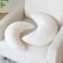 Znhinery Moon Pillow Decorative Throw Pillows with Soft Faux Rabbit for Bed Couch Moon Shaped Pillows Plush Floor Cushions Room Decor Pillow for Sofa Bedroom Living Room