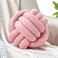 Uvvyui Knot Pillow Ball Soft Home Decorative Pillows Round Throw Pillow Handmade Knotted Plush Pillow Round Boucle Pillow Cushion 11 Inches Blush Pink