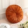 Drydiet 1 Pcs Round Throw Velvet Pillows Decorative Pleated Throw Pillows Diameter Accent Pumpkin Boho Chair Cushion for Couch Sofa Home Decoration Brunt Orange15