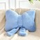 XVTRU Dusty Blue Bow Pillow Soft Bow Decorative Pillows with Faux Rabbit Fur Cute 12 Bow Throw Pillows Aesthetic Home Decor Bow Shaped Plush Pillow for Bedroom Sofa Couch