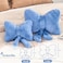 XVTRU Dusty Blue Bow Pillow Soft Bow Decorative Pillows with Faux Rabbit Fur Cute 12 Bow Throw Pillows Aesthetic Home Decor Bow Shaped Plush Pillow for Bedroom Sofa Couch