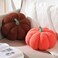 Kajaia 2 Pcs Simulated Pumpkin Plush Pillow 11 x 95 Inch 3D Cushion Fall Decorations Stuffed Throw Pillows Toy for Fall Halloween Thanksgiving Bedroom Sofa Couch Supplies OrangeBrown