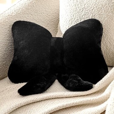 Novohive Bow Pillow Throw Pillows Butterfly Shaped Decorative Cute Pillows for Bed Sofa Cute Home DecorBlack 10 8inch