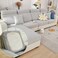 Yoovat Couch Cushion Covers for Sofa Couch Covers WearResistant Universal Sofa Cover Washable Stretch for Sectional Slipcovers TextureLight GrayBack Cover L