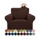 KEKUOU Stretch Single Sofa Slipcover 1 Piece Couch Sofa Cover 3155 Furniture Protector 1 Seater Sofa with Elastic Bottom for KidsPetJacquard Small Checked Pattern FabricSmallChocolate