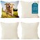 Encasa XO Throw Pillow Covers 16x16 Sublimation Blank Natural Pack of 4 Pack with Invisible Zipper Soft Polyester Twill Cushion Cases Suitable for DIY Digital Printing Painting