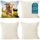 Encasa XO Throw Pillow Covers 16x16 Sublimation Blank Natural Pack of 4 Pack with Invisible Zipper Soft Polyester Twill Cushion Cases Suitable for DIY Digital Printing Painting