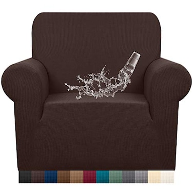 Granbest Premium Waterproof Sofa Cover High Stretch Couch Slipcover Super Soft Fabric Couch Cover Chocolate Small