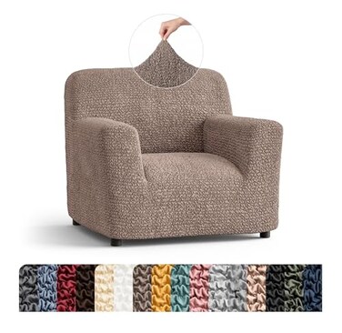 PAULATO BY GA.I.CO. Premium Stretch Couch Covers for Sofa Sofa Chair Cover Washable Dogs Pets Friendly Elastic Polyester Loveseat Slipcovers NonSlip Love Seat Couch Covers Marsala 2139 Wide