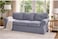 HomeTown Market Velvet Pets Friendly Sofa Covers Custom Made Compatible for IKEA Ektorp Three Seat Sofa Slipcovers Velvet Light Gray Ektorp 3
