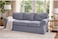 HomeTown Market Velvet Pets Friendly Sofa Covers Custom Made Compatible for IKEA Ektorp Three Seat Sofa Slipcovers Velvet Light Gray Ektorp 3