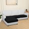 Easy-Going EasyGoing 100 Waterproof 3 Pieces Couch Cushion Covers for Sectional Sofa LeftRight L Shape Chaise Lounge Sofa Seat slipcover AntiSlip Sofa Cover 2 Seater 1 Chaise Black