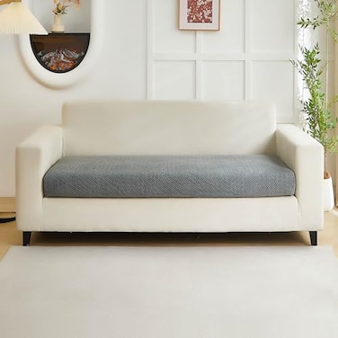 Disayu Couch Covers for 2 Cushion Sofa Pet Friendly Couch Cushion Covers Universal Sofa Covers Washable Stretch Slipcovers for Sectional Sofa Texture GrayLarge Double Seat Cover
