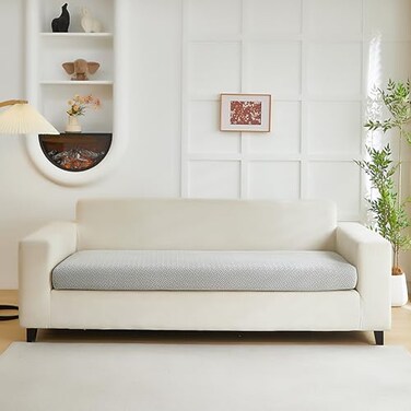 Yoovat Couch Cushion Covers for Sofa Couch Covers WearResistant Universal Sofa Cover Washable Stretch for Sectional Slipcovers TextureLight GrayLarge Triple Seat Cover