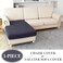 LA MEACK Chaise Couch Cushion Cover Washable Separate Seat Stretch Sectional Sofa Slipcover 1 Piece for Chaise or Sofa 3Seater Dark Grey