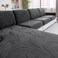 QIANMEW Couch Covers for Sectional Sofa Washable Stretch Soft Sofa Cushion Covers L Shape Sofa Slipcovers Anti Slip Furniture Decor Protector for Pets 3 Seaters CoversDark Gray