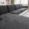 QIANMEW Couch Covers for Sectional Sofa Washable Stretch Soft Sofa Cushion Covers L Shape Sofa Slipcovers Anti Slip Furniture Decor Protector for Pets 3 Seaters CoversDark Gray