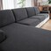 QIANMEW Couch Cushion Covers Comfort Soft Magic Sofa Covers Washable Stretch Resistant Slipcovers for Sectional and L Shaped Seats 3 Seaters1 Chaise Dark Gray