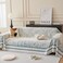 ROOMLIFE Thicked Striped Couch Cover with Tassel Blue Chenille Sofa Cover Blanket for Sectional Sofa Soft Sofa Slipcovers for L Shaped Love Seat 23 Cushion Couch Anti Slip Sofa Protector 71x118