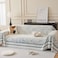 ROOMLIFE Thicked Striped Couch Cover with Tassel Blue Chenille Sofa Cover Blanket for Sectional Sofa Soft Sofa Slipcovers for L Shaped Love Seat 23 Cushion Couch Anti Slip Sofa Protector 71x118