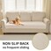 HAOMAIJIA Waterproof Couch Cover for Dogs WashableFaux Fur Pet Couch Covers for SofaSoft Dog Bed Cover NonSlip Couch Covers for 3 Cushion Couch Sofa Pet Friendly Off White 35 x 82