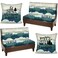 HunnmingRe 6 Pcs Rv Dinette Cushion Covers Stretch Washable Rv Dinette Cushion Covers Camper Accessories for Camper Car Bench 2 Pillowcase 2 Backrest and 2 Bench ReplacementMountain Landscape