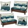 HunnmingRe 6 Pcs Rv Dinette Cushion Covers Stretch Washable Rv Dinette Cushion Covers Camper Accessories for Camper Car Bench 2 Pillowcase 2 Backrest and 2 Bench ReplacementMountain Landscape