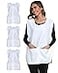 Xeoxarel 3 Pack Universal Apron for Women or Men Unisex Cobbler Apron with 3 Pockets Vest White