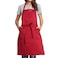 BIGHAS Adjustable Bib Apron with Pocket Extra Long Ties for Women Men 18 Colors Chef Kitchen Home Restaurant Cafe Cooking Baking Wine Red
