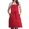BIGHAS Adjustable Bib Apron with Pocket Extra Long Ties for Women Men 18 Colors Chef Kitchen Home Restaurant Cafe Cooking Baking Wine Red