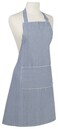 Now Designs Narrow Stripe Cotton Chefs Kitchen Apron Royal Blue Stripe 28 x 32 in