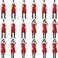 Syhood 18 Pack Bib Apron Bulk Unisex Plain Adjustable Apron with Pocket for Chef Cook Craft Kitchen PaintingRed