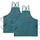 USCHAILIQIANG Kitchen Apron Canvas 2 Pack Chef Apron Cross Back Adjustable Apron with 3 Pockets Professional Tool Work Apron Waterproof Barbecue BBQ Apron for Men Women Cooking Painting Gardener Green