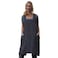 Larmliss Womens Pinafore Square Apron Baking Cooking Gardening Works Cross Back CottonLinen Blend Dress with 2 Pockets Dark GrayL