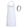 VOREAD White Apron for Halloween Costume with Button Nametag and Headband White