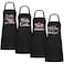 Mepase 4 Pcs Nail Tech Aprons with Pocket for Women Funny Adjustable Waterproof Manicurist Gifts for Salons Cosmetology SmockBlack
