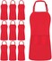 Utopia Kitchen 10 Pack Bib Apron Unisex Adjustable Aprons with 2 Pockets Waterdrop Resistant Cooking Kitchen Chef Apron for Men Women