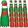 Handepo 16 Set Christmas Elf Apron Kit Christmas Aprons and Hat Elf Costume Santa Hat Funny Chef Apron for Xmas PartyRed GreenSimple