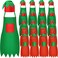 Handepo 16 Set Christmas Elf Apron Kit Christmas Aprons and Hat Elf Costume Santa Hat Funny Chef Apron for Xmas PartyRed GreenSimple