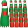 Handepo 16 Set Christmas Elf Apron Kit Christmas Aprons and Hat Elf Costume Santa Hat Funny Chef Apron for Xmas PartyRed GreenSimple