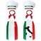 Kyson Italian Chef Costume6Pcs Italian Flag Chef Bib Apron and Hat Bandanas for Man Women Pizza Themed Party Decoration Set B