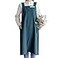 HANEE Cotton Aprons for Women Men CrossBack Apron with Pockets Deep Teal